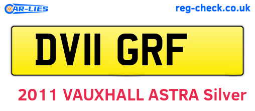 DV11GRF are the vehicle registration plates.