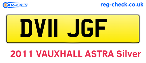 DV11JGF are the vehicle registration plates.