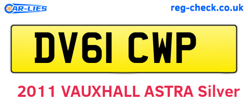 DV61CWP are the vehicle registration plates.