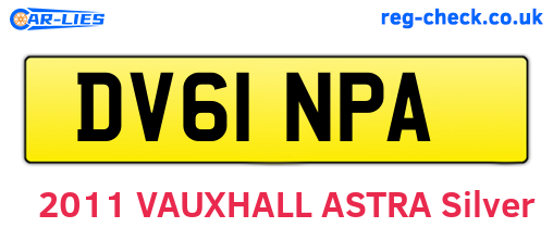 DV61NPA are the vehicle registration plates.