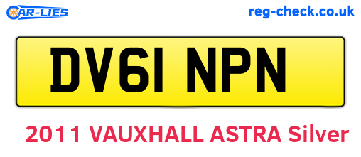 DV61NPN are the vehicle registration plates.