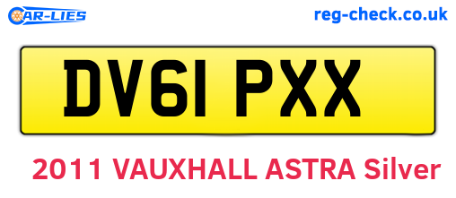 DV61PXX are the vehicle registration plates.