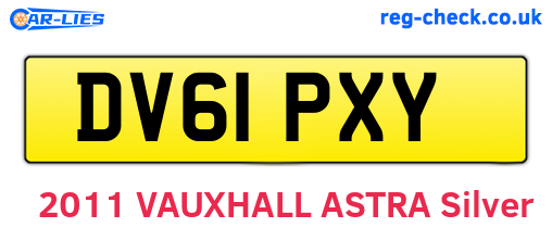 DV61PXY are the vehicle registration plates.