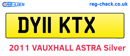 DY11KTX are the vehicle registration plates.