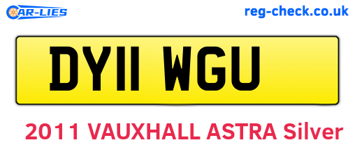 DY11WGU are the vehicle registration plates.