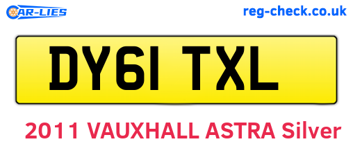 DY61TXL are the vehicle registration plates.