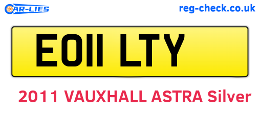 EO11LTY are the vehicle registration plates.