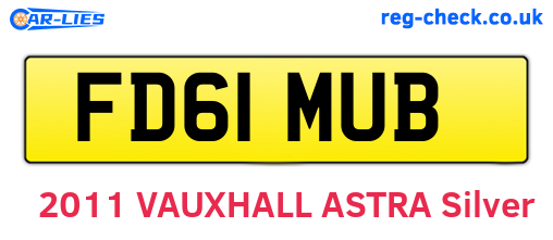 FD61MUB are the vehicle registration plates.
