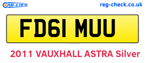 FD61MUU are the vehicle registration plates.