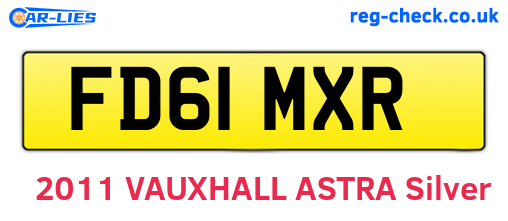 FD61MXR are the vehicle registration plates.