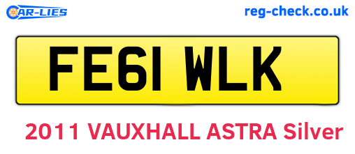 FE61WLK are the vehicle registration plates.