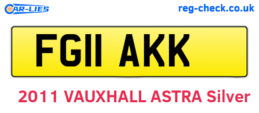 FG11AKK are the vehicle registration plates.