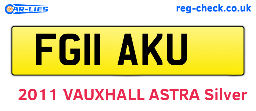 FG11AKU are the vehicle registration plates.