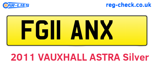 FG11ANX are the vehicle registration plates.