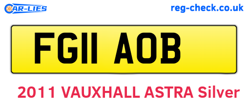 FG11AOB are the vehicle registration plates.