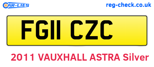 FG11CZC are the vehicle registration plates.