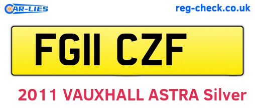 FG11CZF are the vehicle registration plates.