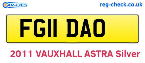 FG11DAO are the vehicle registration plates.