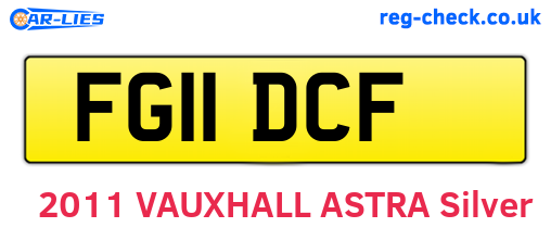 FG11DCF are the vehicle registration plates.