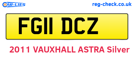 FG11DCZ are the vehicle registration plates.