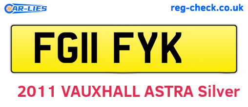 FG11FYK are the vehicle registration plates.