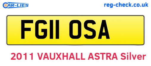 FG11OSA are the vehicle registration plates.
