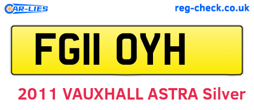 FG11OYH are the vehicle registration plates.