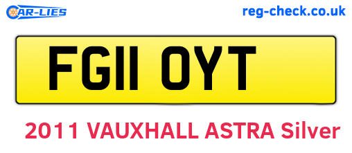 FG11OYT are the vehicle registration plates.