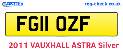 FG11OZF are the vehicle registration plates.