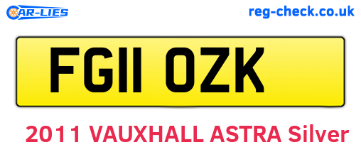 FG11OZK are the vehicle registration plates.