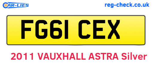 FG61CEX are the vehicle registration plates.