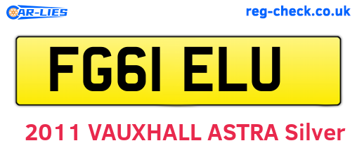 FG61ELU are the vehicle registration plates.