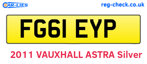 FG61EYP are the vehicle registration plates.