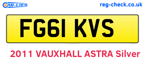 FG61KVS are the vehicle registration plates.