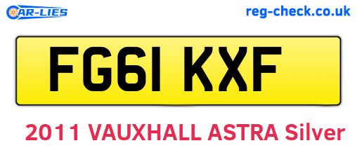 FG61KXF are the vehicle registration plates.