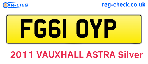 FG61OYP are the vehicle registration plates.