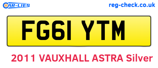 FG61YTM are the vehicle registration plates.