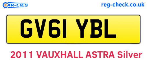 GV61YBL are the vehicle registration plates.