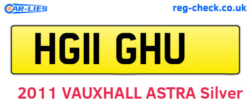 HG11GHU are the vehicle registration plates.