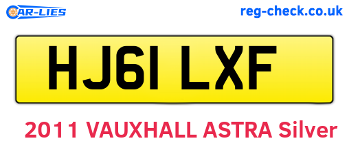 HJ61LXF are the vehicle registration plates.