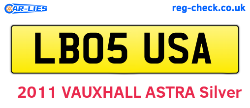 LB05USA are the vehicle registration plates.