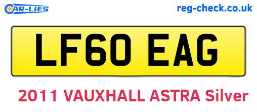 LF60EAG are the vehicle registration plates.