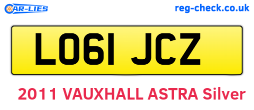 LO61JCZ are the vehicle registration plates.