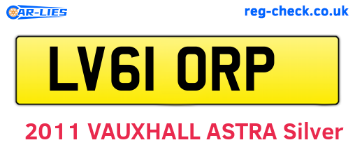 LV61ORP are the vehicle registration plates.