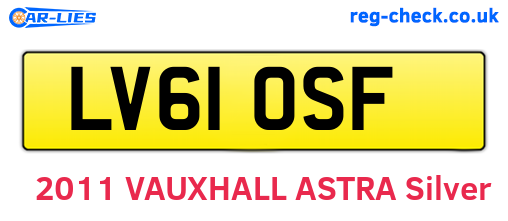 LV61OSF are the vehicle registration plates.