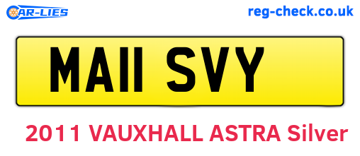 MA11SVY are the vehicle registration plates.