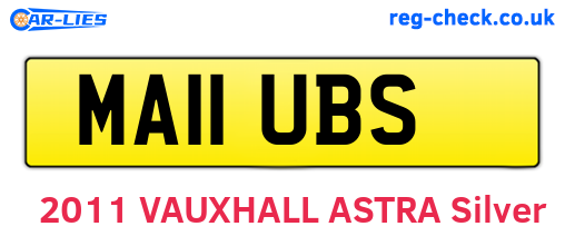MA11UBS are the vehicle registration plates.
