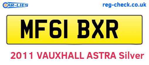 MF61BXR are the vehicle registration plates.