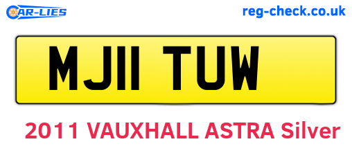 MJ11TUW are the vehicle registration plates.