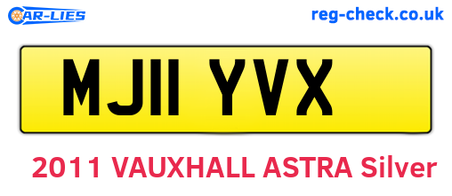MJ11YVX are the vehicle registration plates.